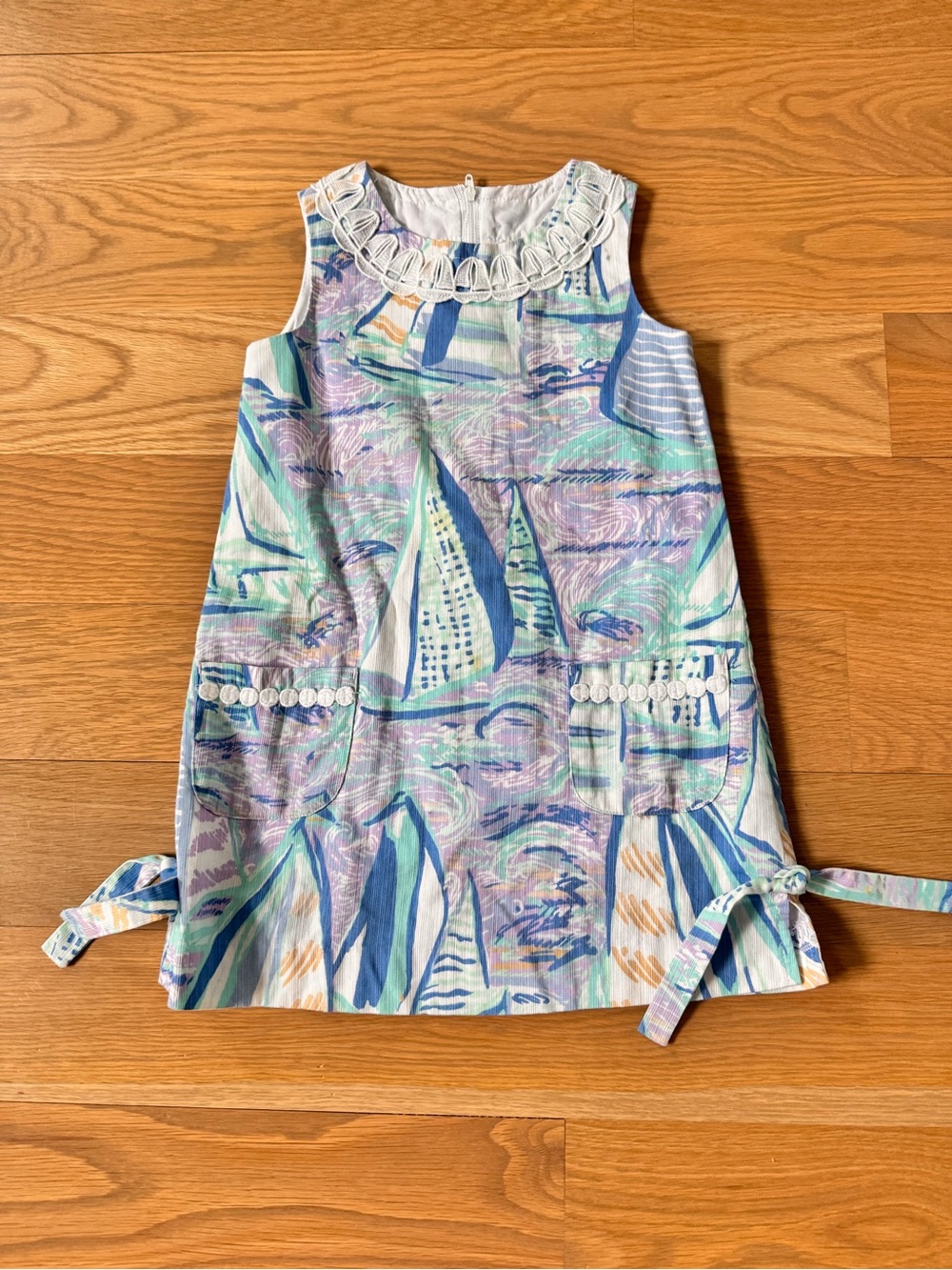 Lilly Pulitzer Girls' Pastel Sailboat Print Sleeveless Dress